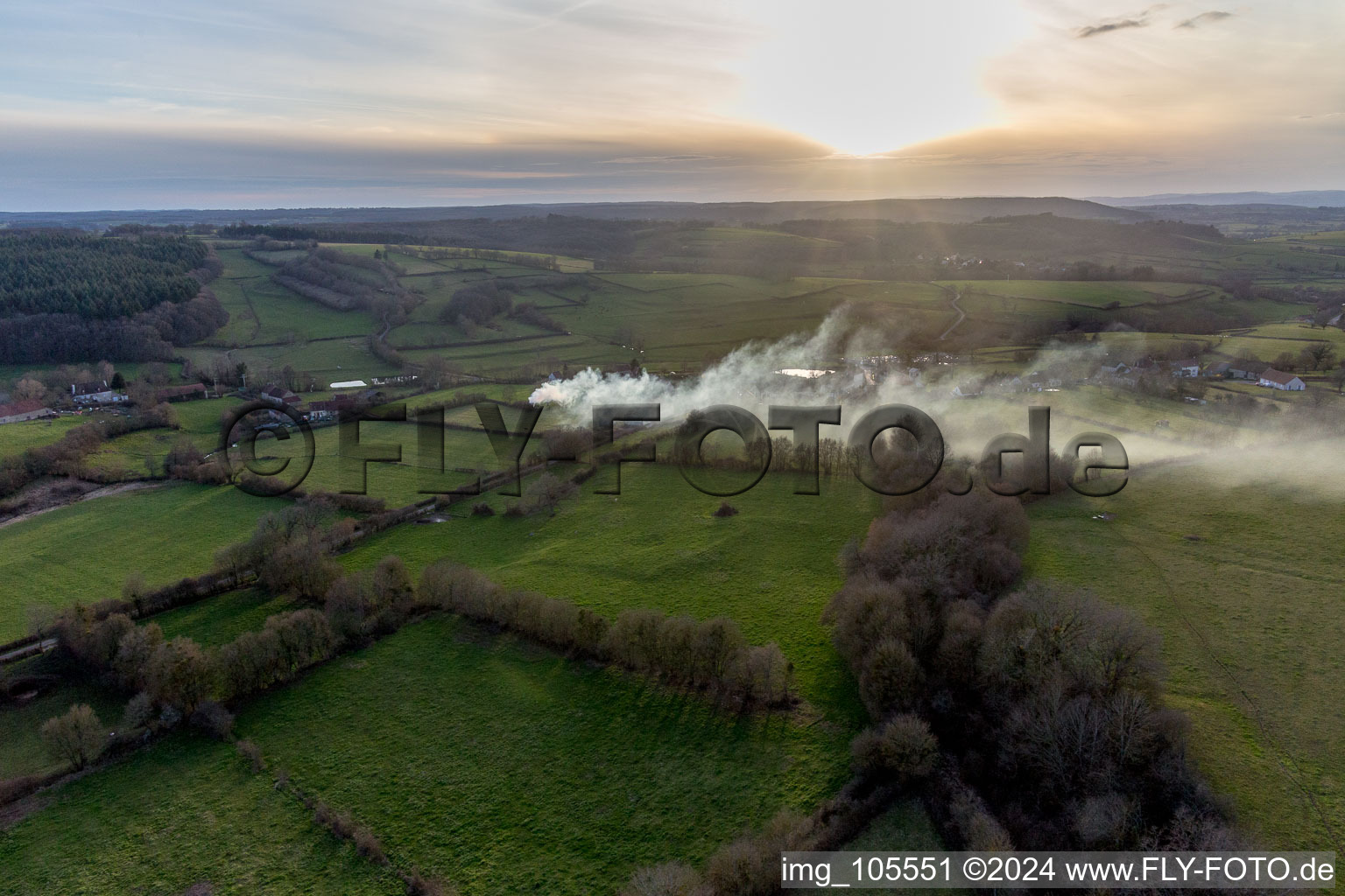 (Burgundy), fire in Saisy in the state Saone et Loire, France