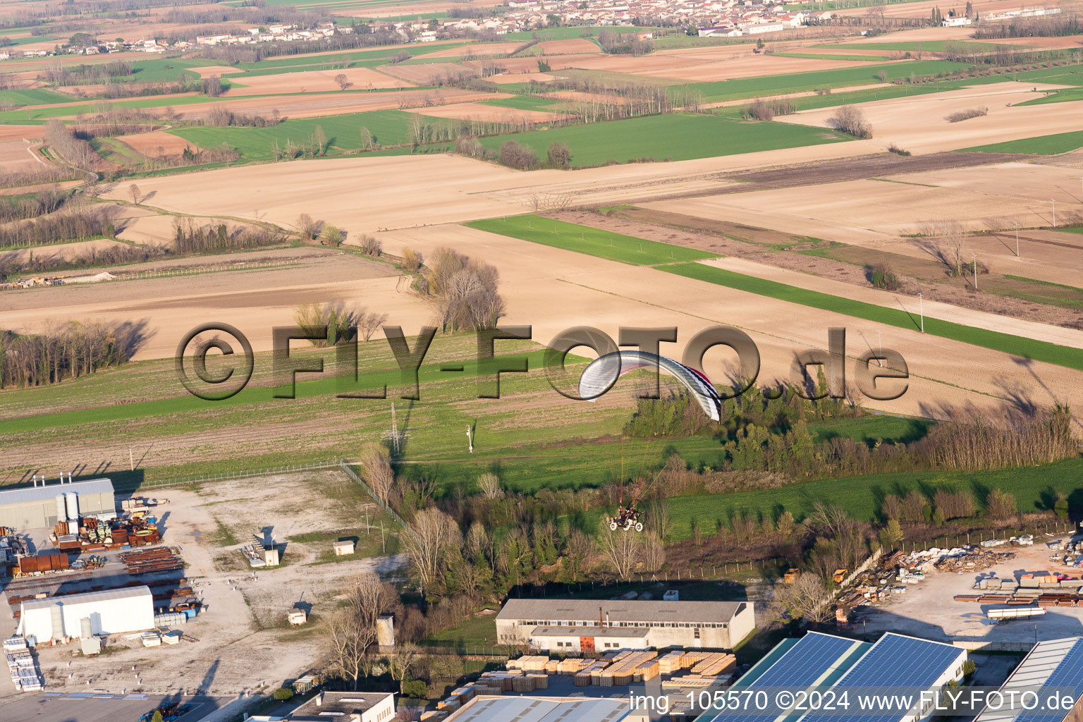 Al Casale Airport in Panellia di Sedegliano in the state Friuli Venezia Giulia, Italy from above