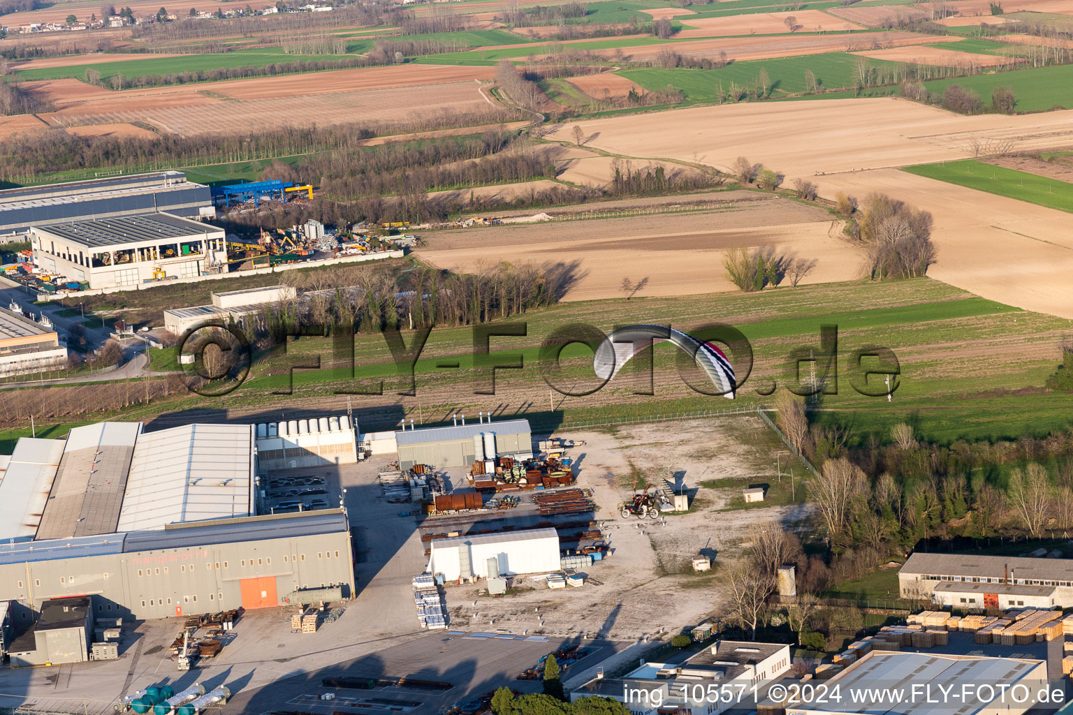 Al Casale Airport in Panellia di Sedegliano in the state Friuli Venezia Giulia, Italy out of the air