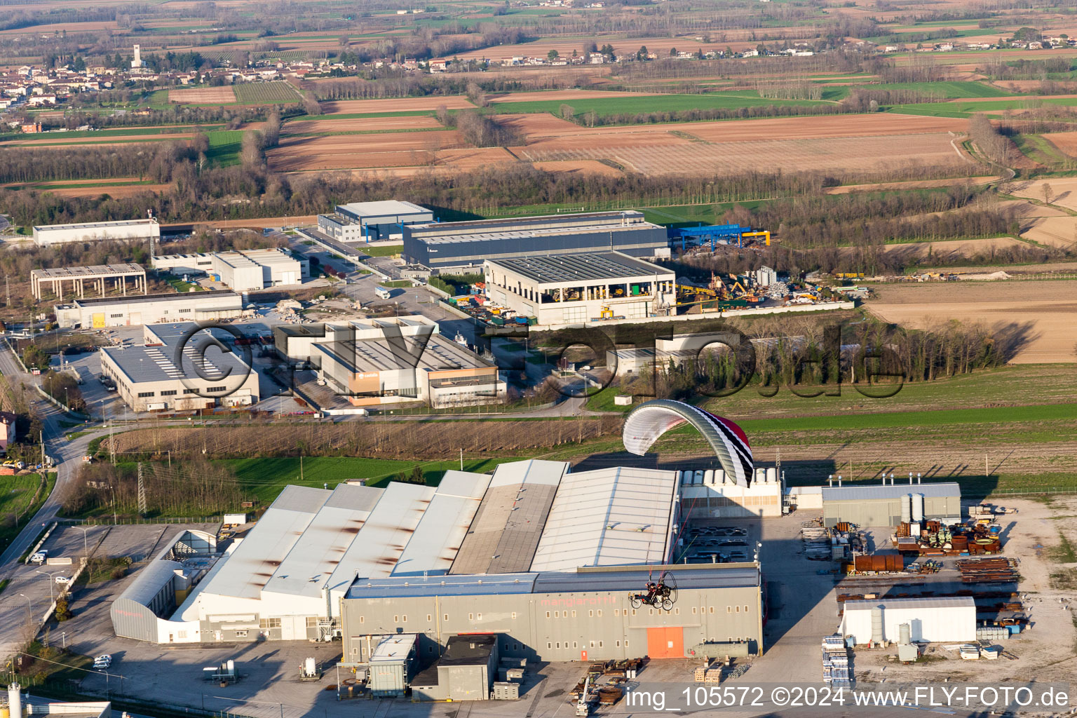 Panellia di Sedegliano in the state Friuli Venezia Giulia, Italy from above