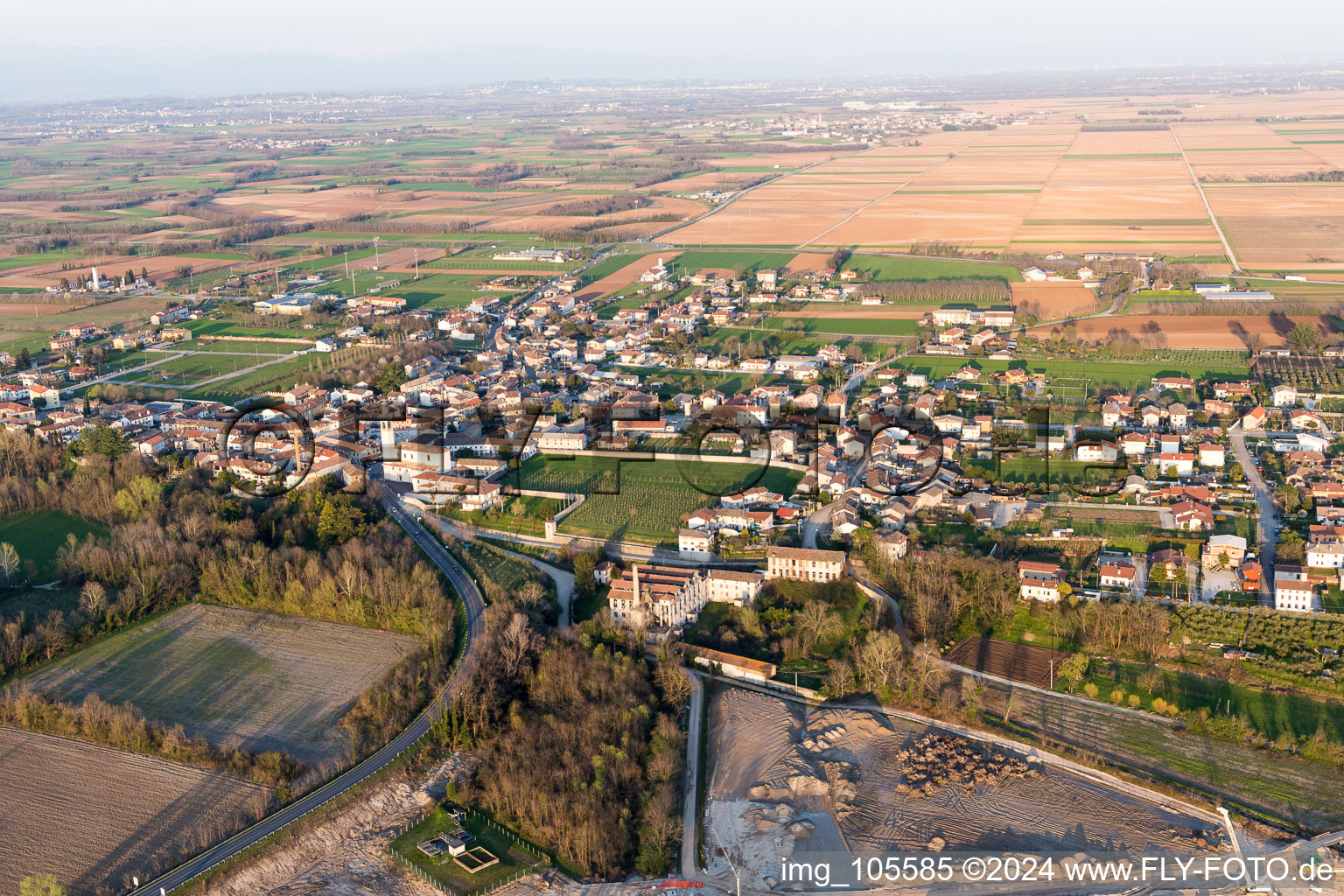 Aerial view of Bonzicco in the state Friuli Venezia Giulia, Italy