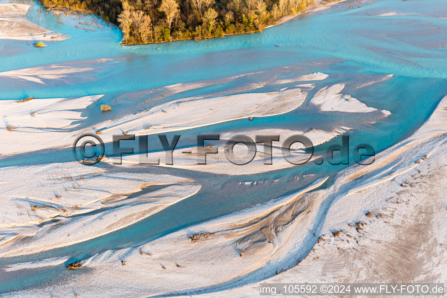 Aerial view of Borgata Mezzoli in the state Friuli Venezia Giulia, Italy