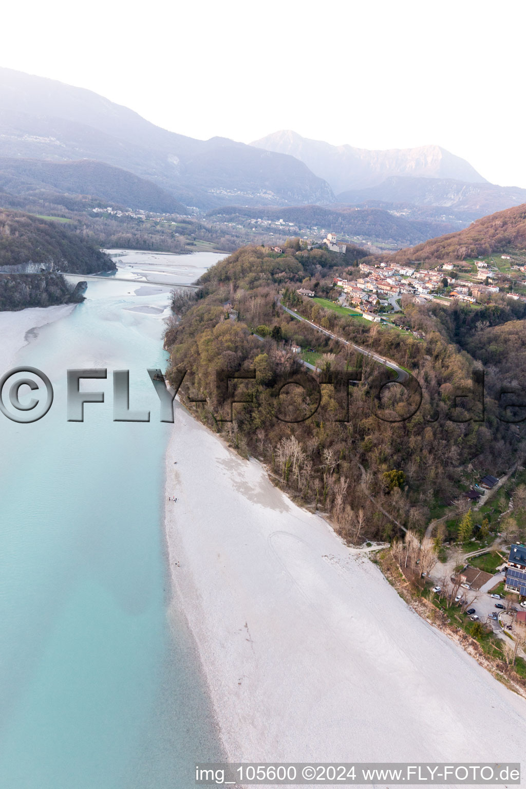 Aerial view of Villuzza in the state Friuli Venezia Giulia, Italy