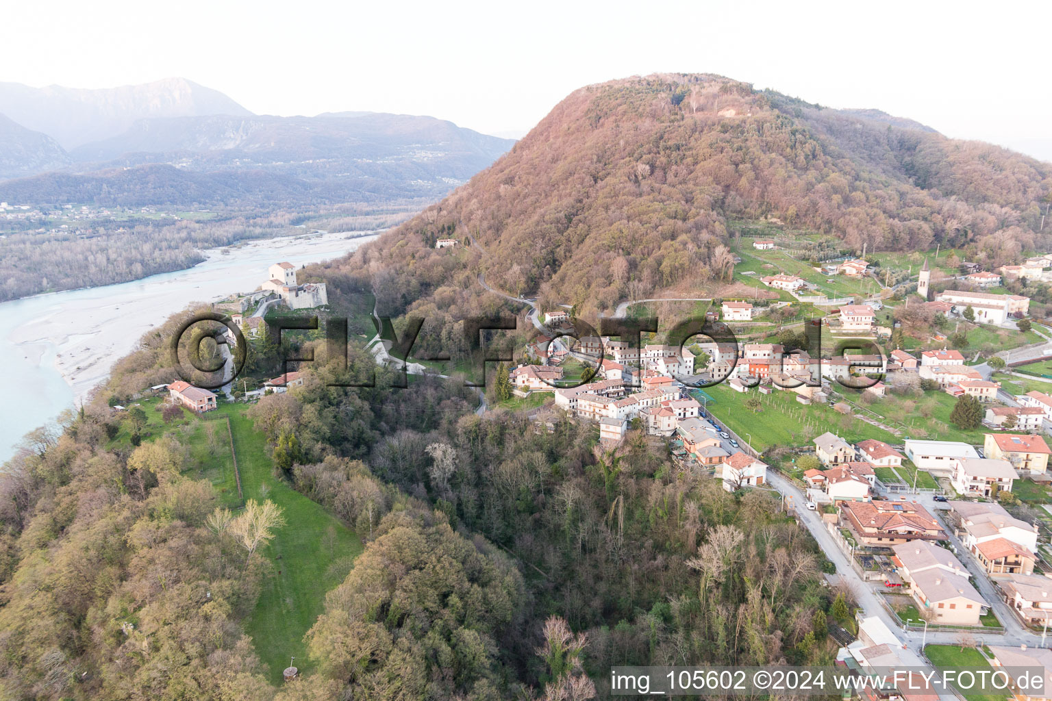 Aerial view of San Pietro in the state Friuli Venezia Giulia, Italy