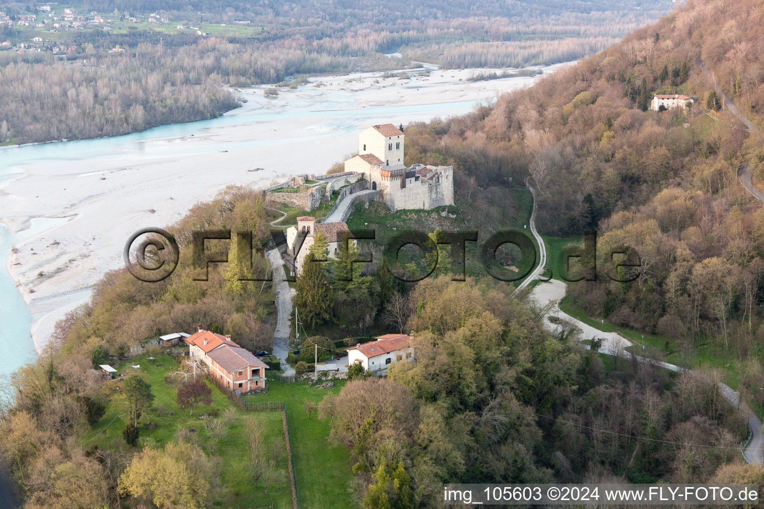 Aerial photograpy of San Pietro in the state Friuli Venezia Giulia, Italy