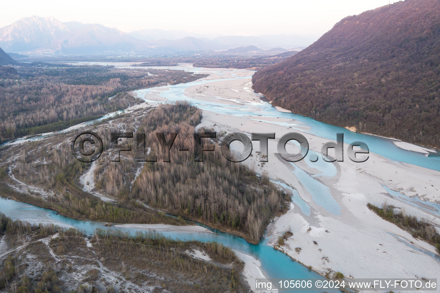 Aerial view of Colle in the state Friuli Venezia Giulia, Italy