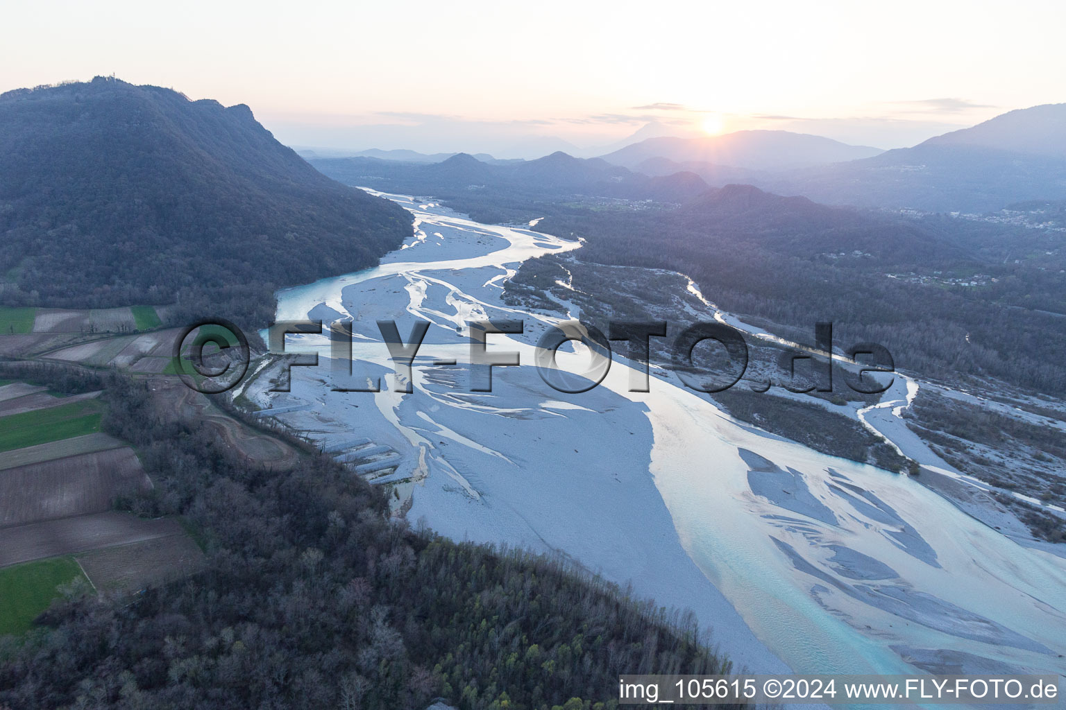 Aerial photograpy of Cimano in the state Friuli Venezia Giulia, Italy