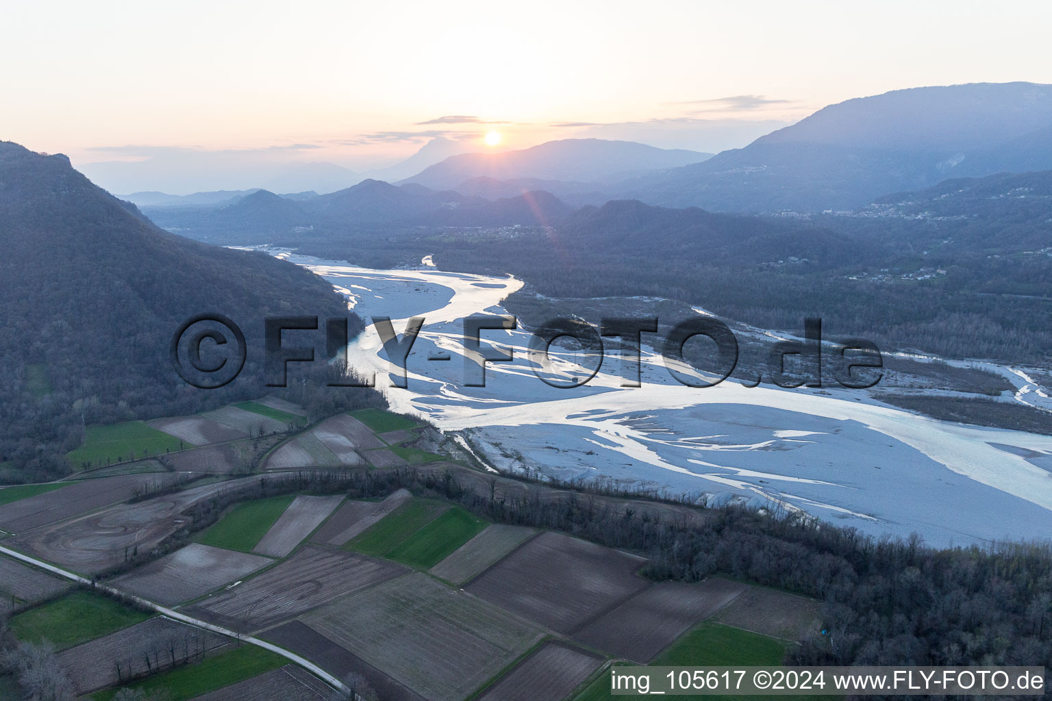 Cimano in the state Friuli Venezia Giulia, Italy from above