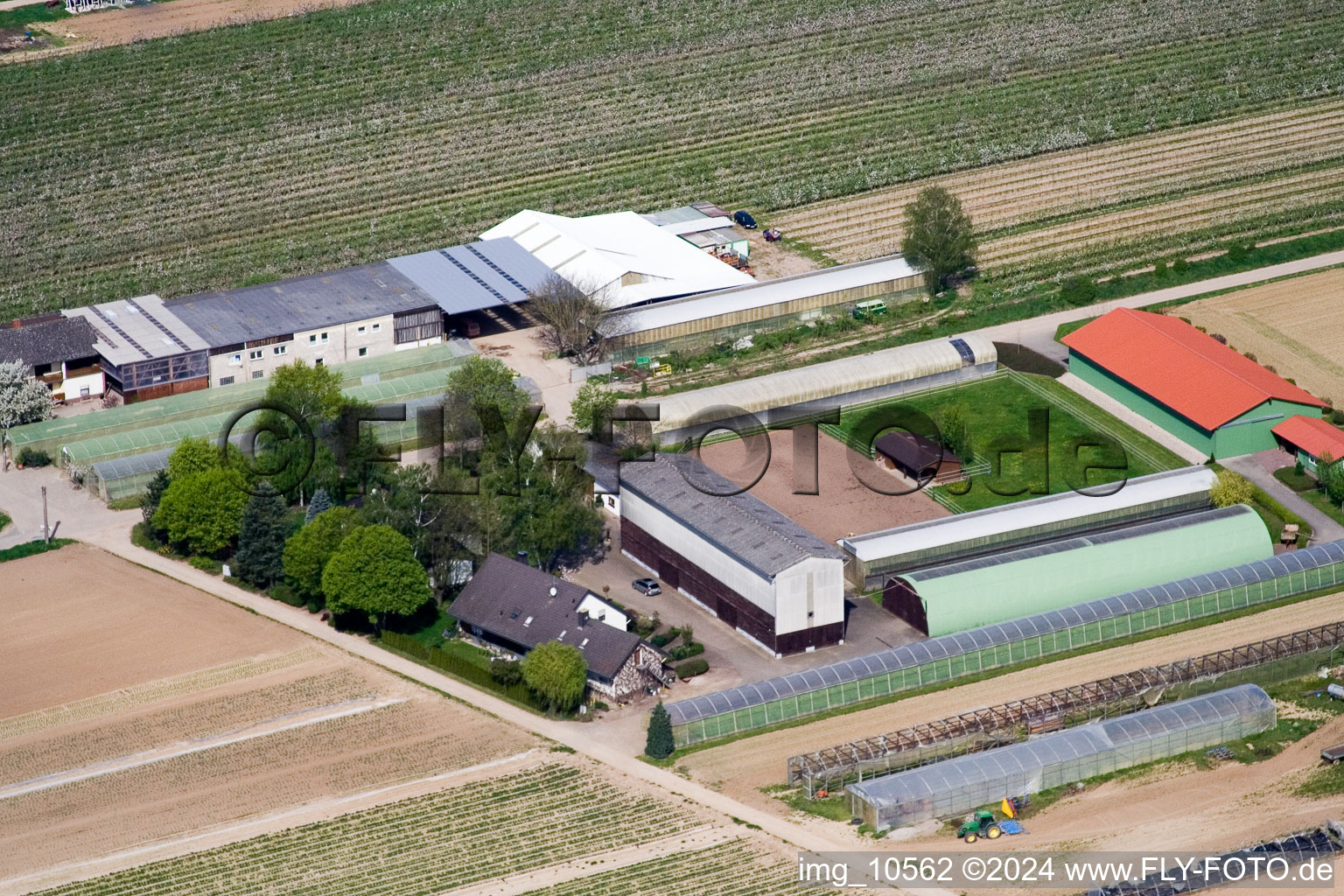 Aerial photograpy of Zapf Fruit Farm in Kandel in the state Rhineland-Palatinate, Germany