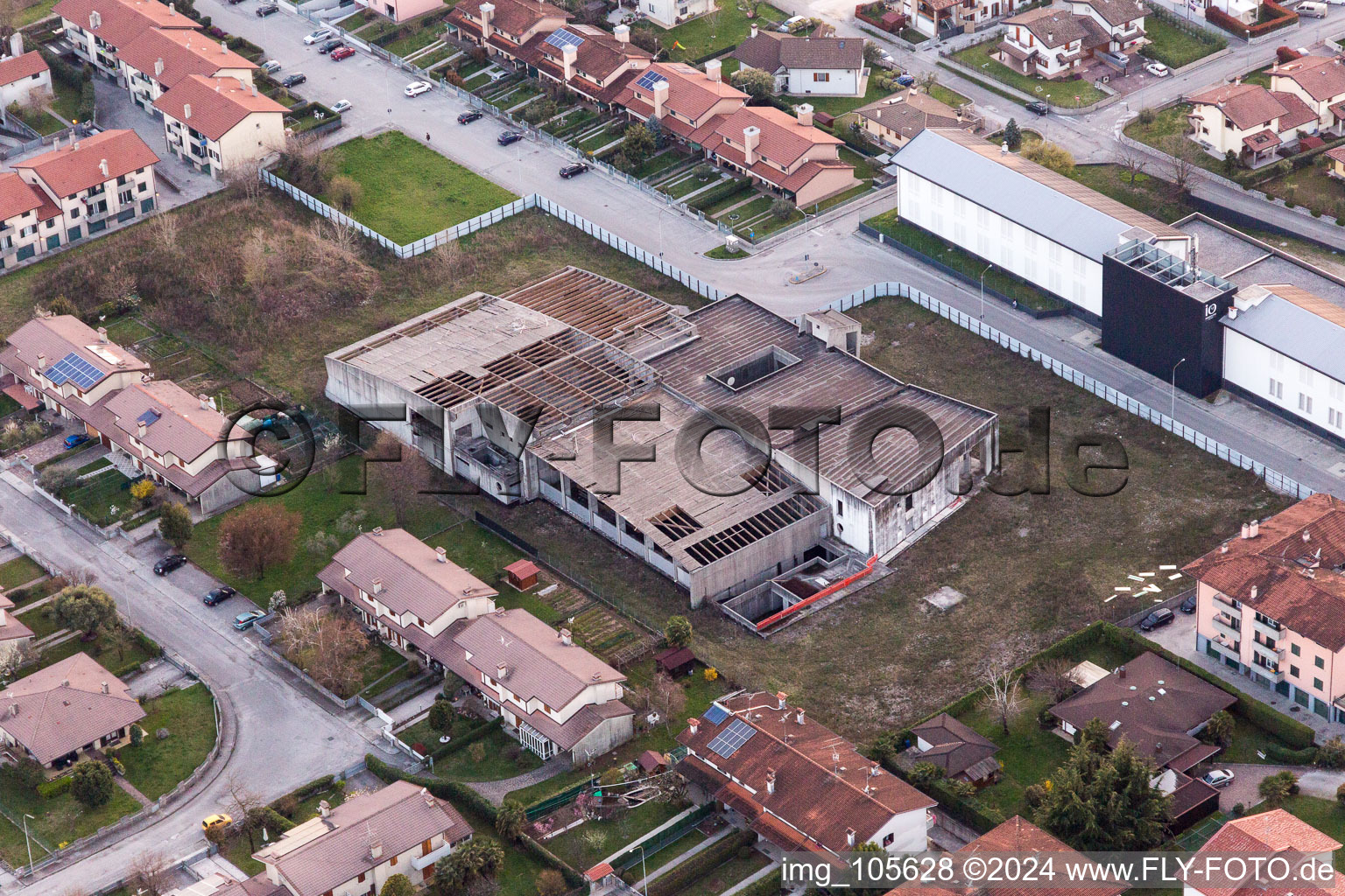 San Daniele del Friuli in the state Udine, Italy viewn from the air