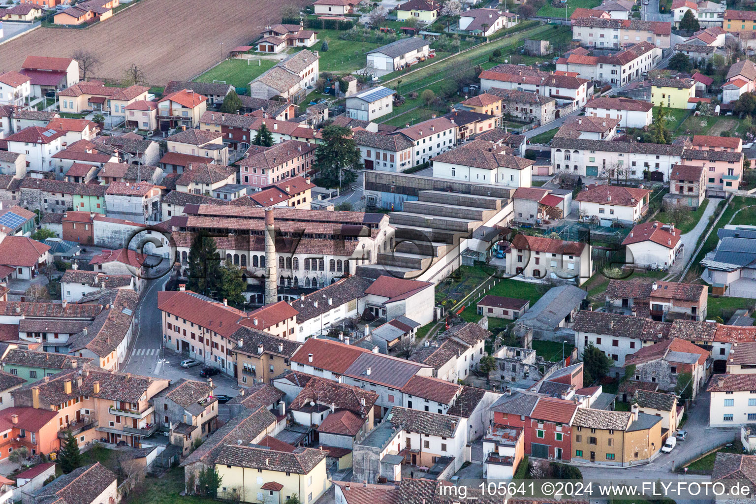 Bird's eye view of Carpacco in the state Friuli Venezia Giulia, Italy