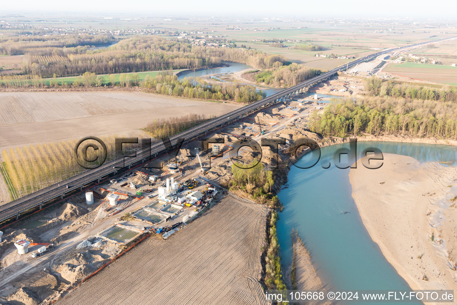 Aerial view of Ronchis in the state Udine, Italy