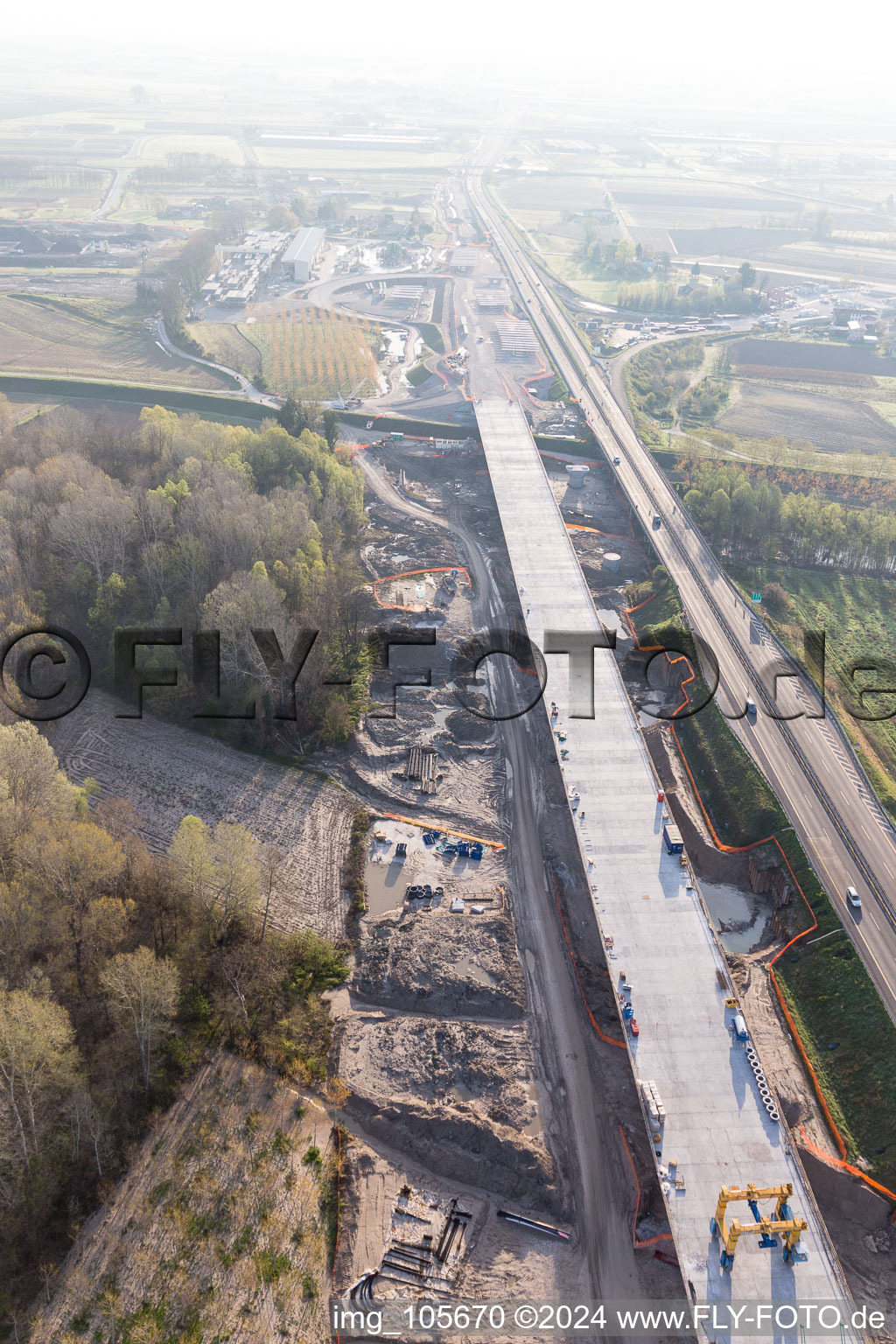 Aerial photograpy of Ronchis in the state Udine, Italy