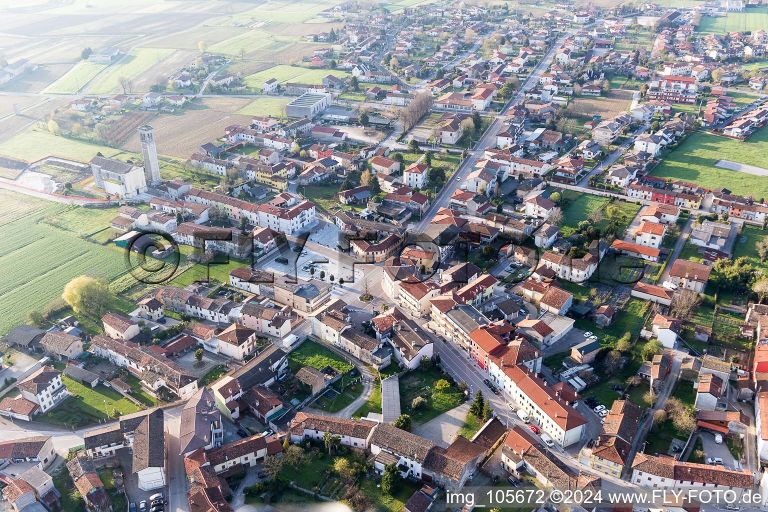 Oblique view of Ronchis in the state Udine, Italy