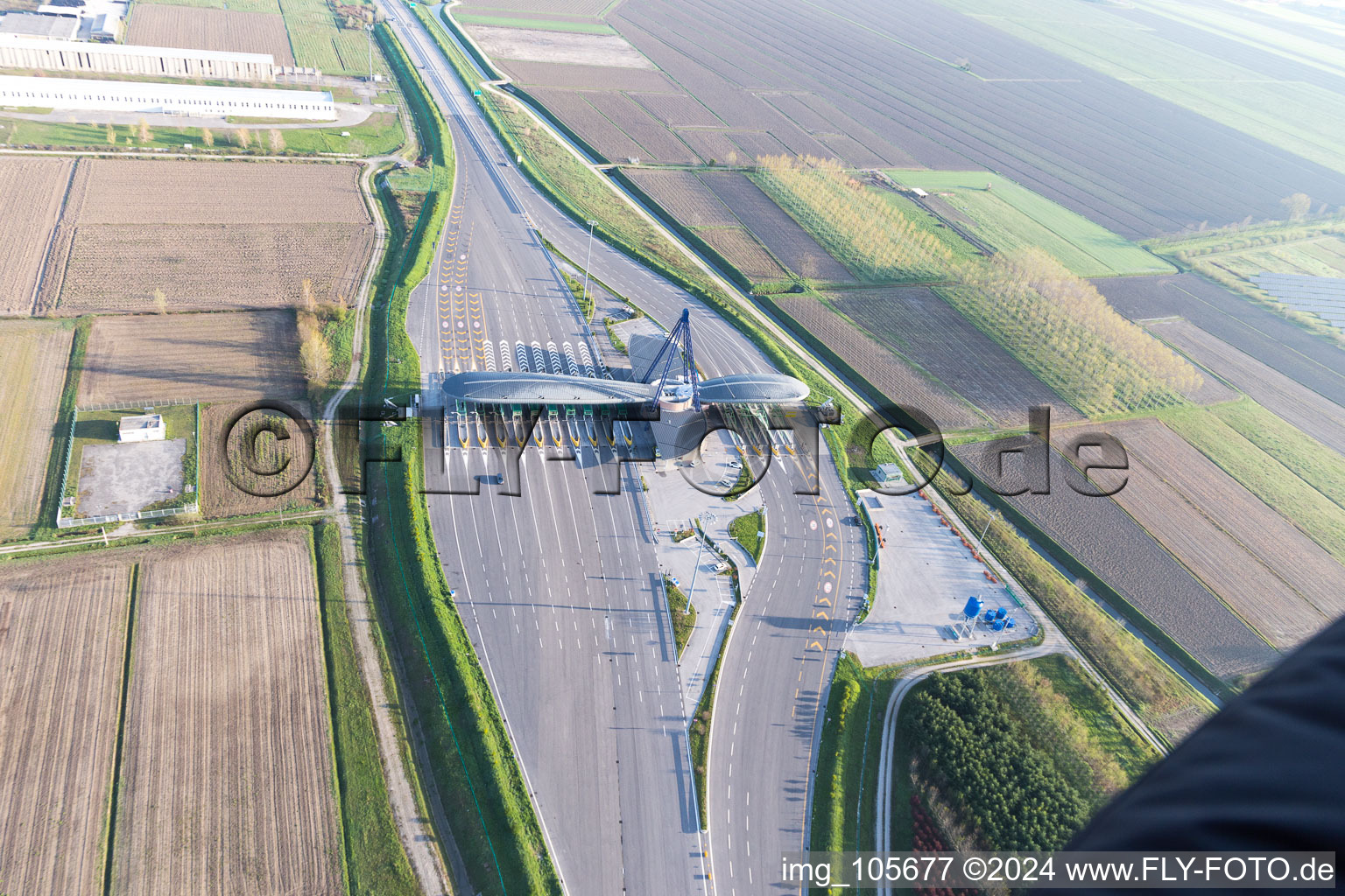 Aerial view of Crosere in the state Friuli Venezia Giulia, Italy