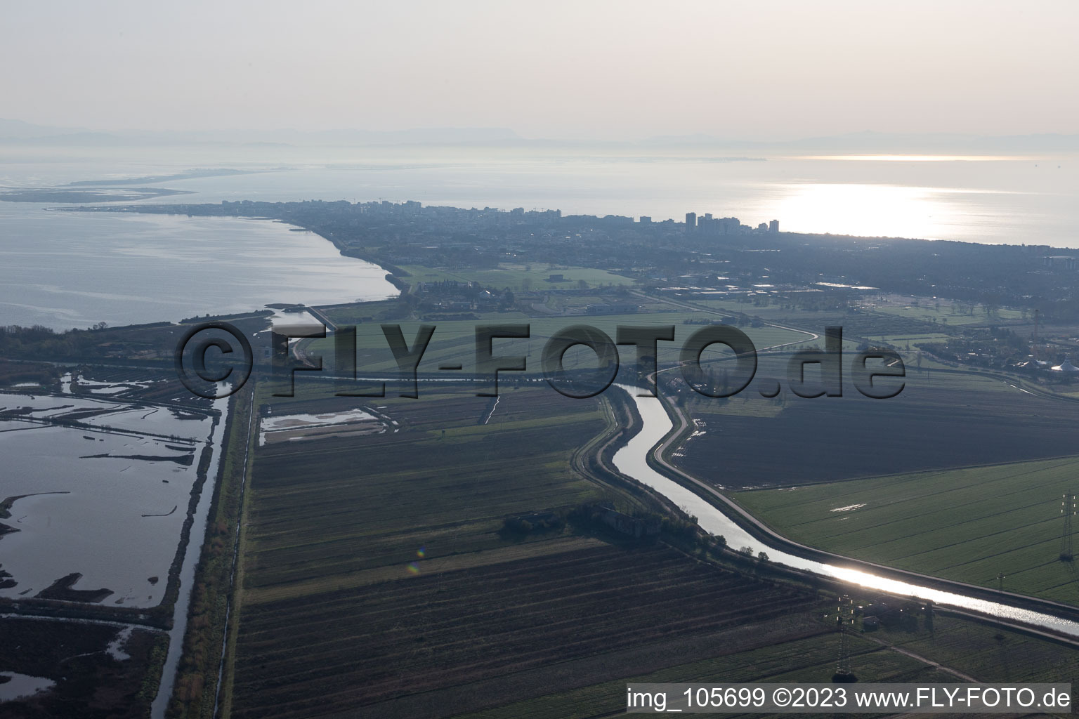 Aerial view of Pantani in the state Friuli Venezia Giulia, Italy