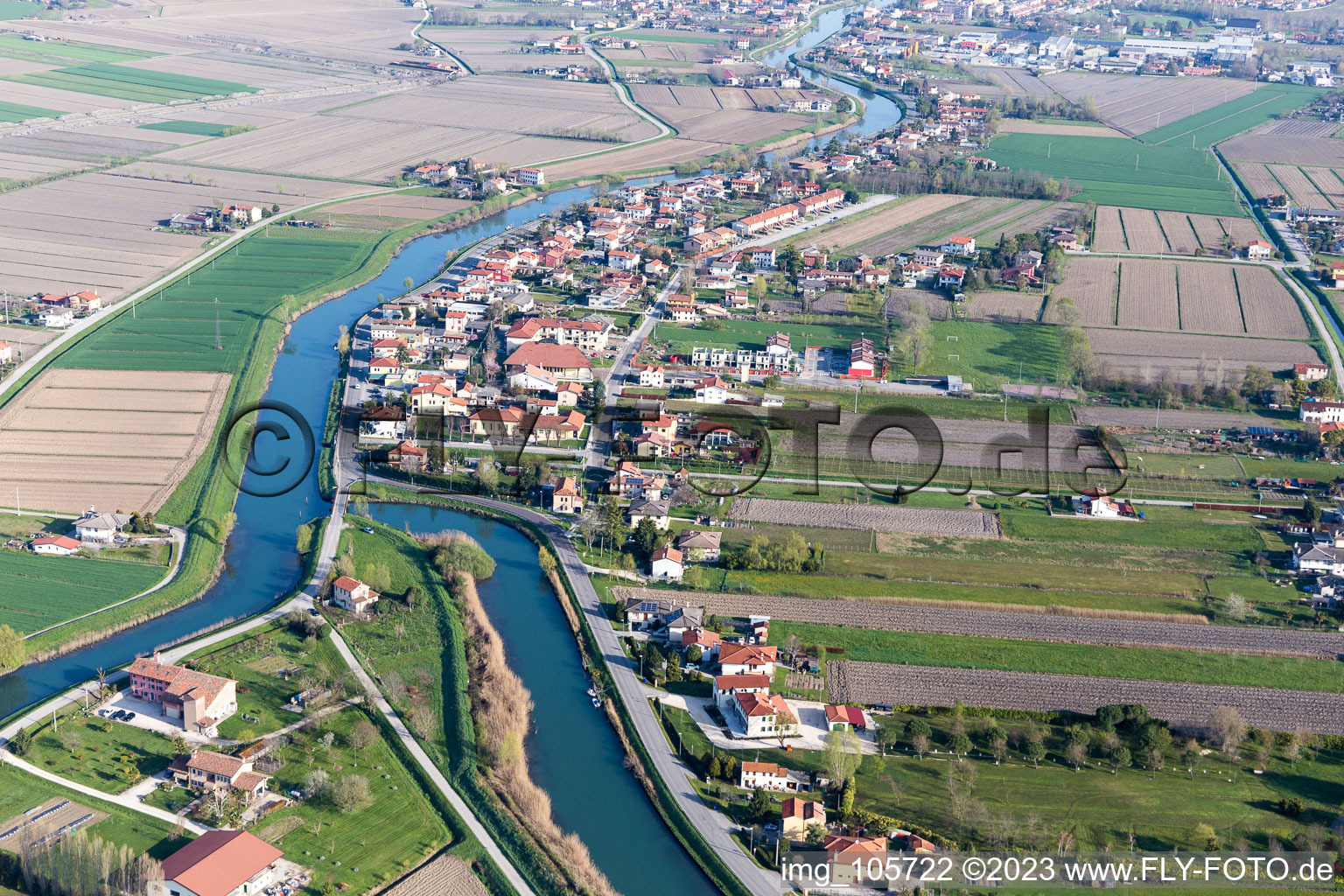Aerial photograpy of Cavanella in the state Veneto, Italy