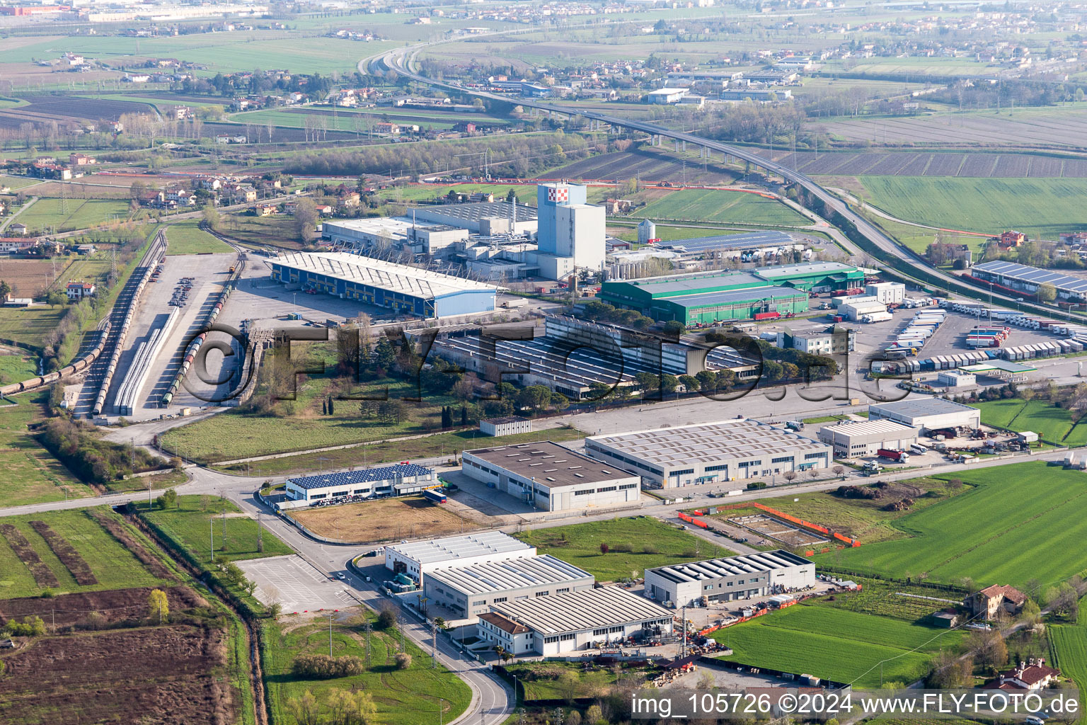 Technical facilities in the industrial area of Purina Nestle in Summaga in Veneto, Italy