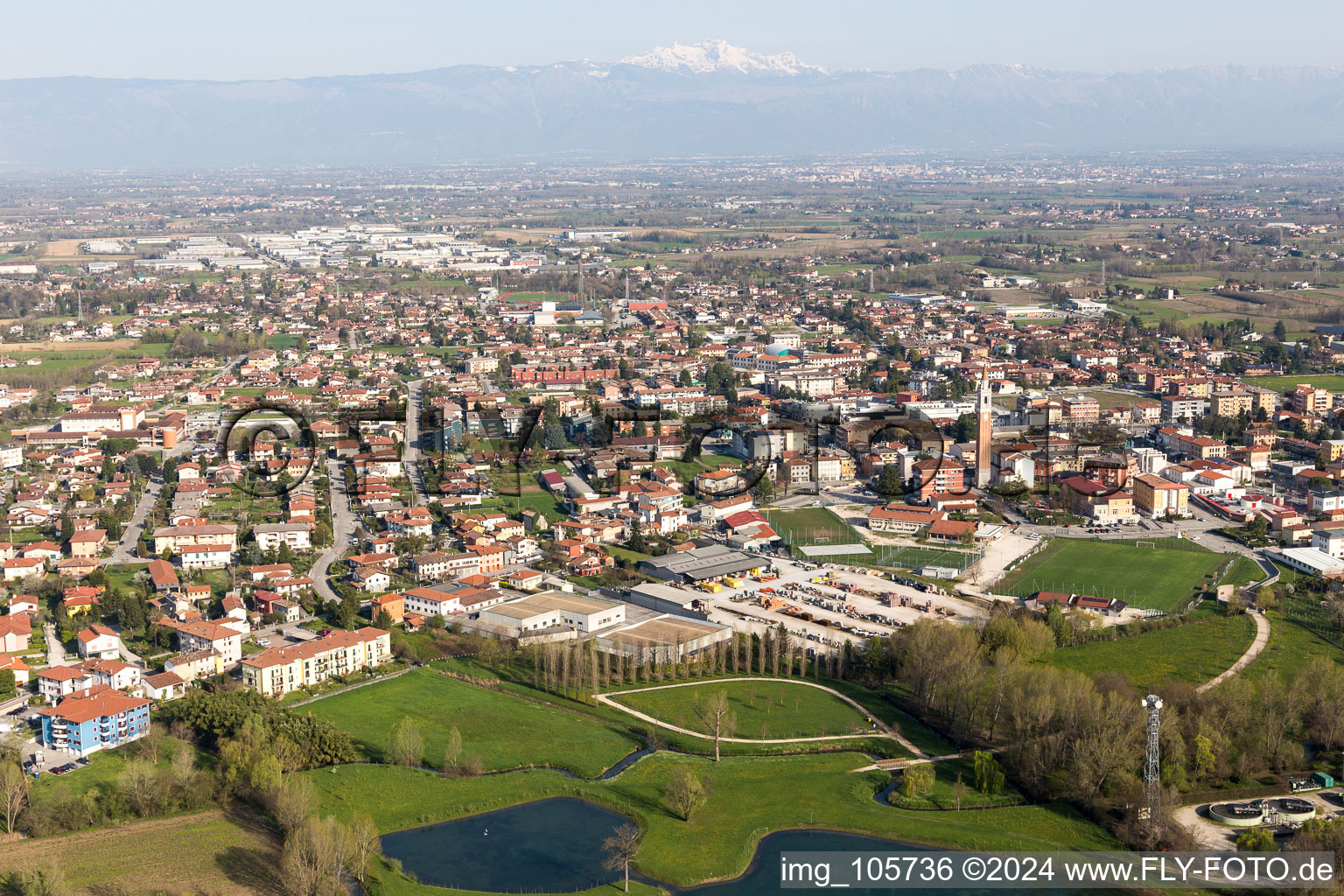 Oblique view of Colle in the state Friuli Venezia Giulia, Italy