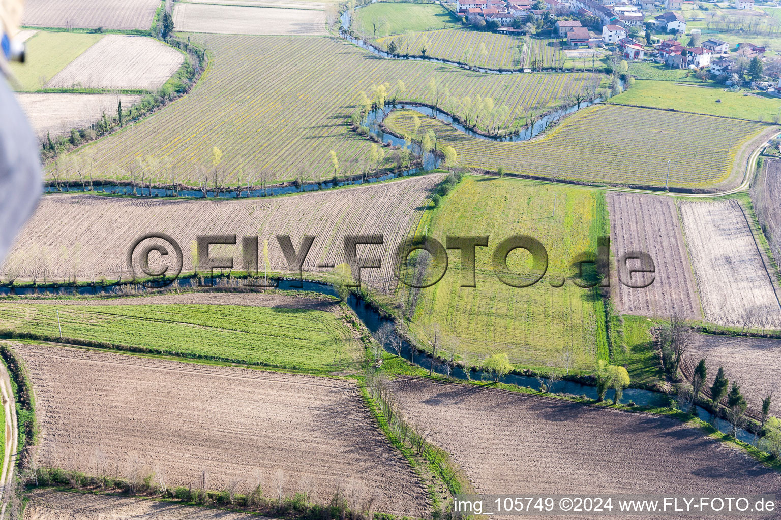 Aerial view of S.S. N.13 Pontebbana in the state Friuli Venezia Giulia, Italy