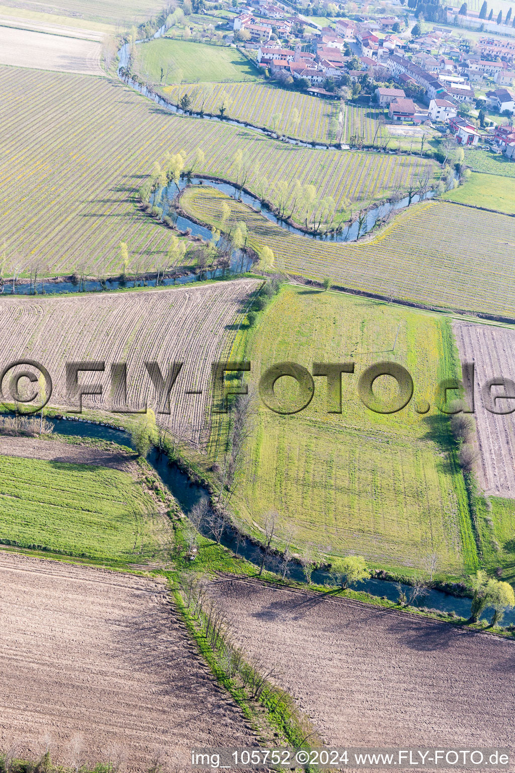 Aerial photograpy of S.S. N.13 Pontebbana in the state Friuli Venezia Giulia, Italy