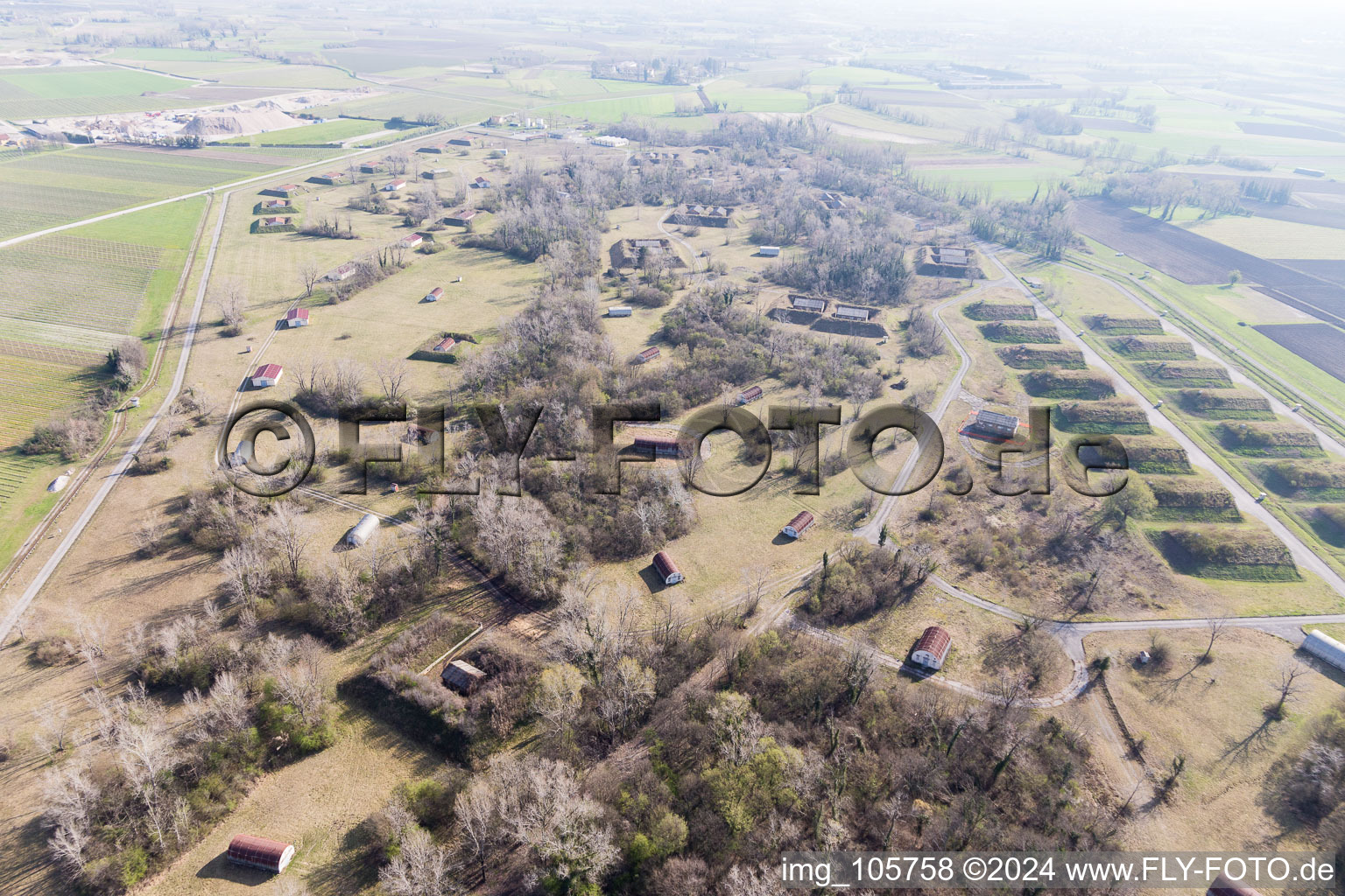 Aerial photograpy of San Lorenzo in the state Friuli Venezia Giulia, Italy