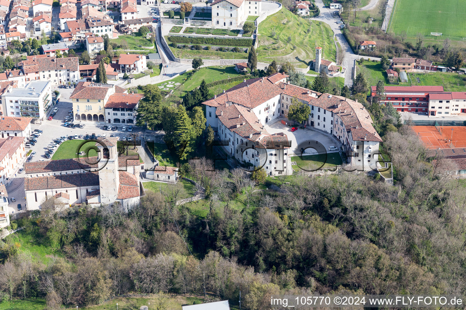 Aerial view of Fattoria Martina in the state Friuli Venezia Giulia, Italy