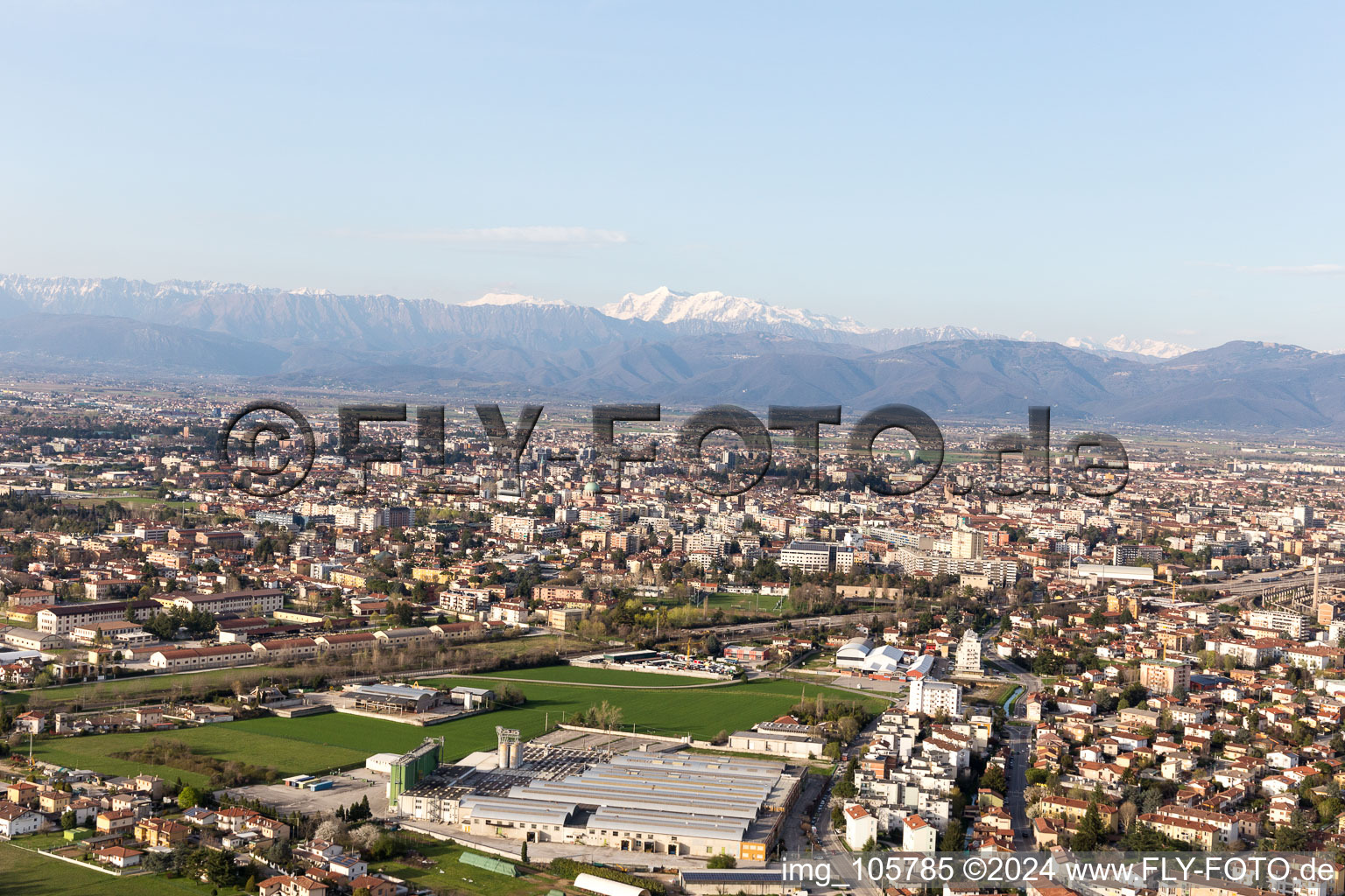 Oblique view of Basaldella in the state Friuli Venezia Giulia, Italy