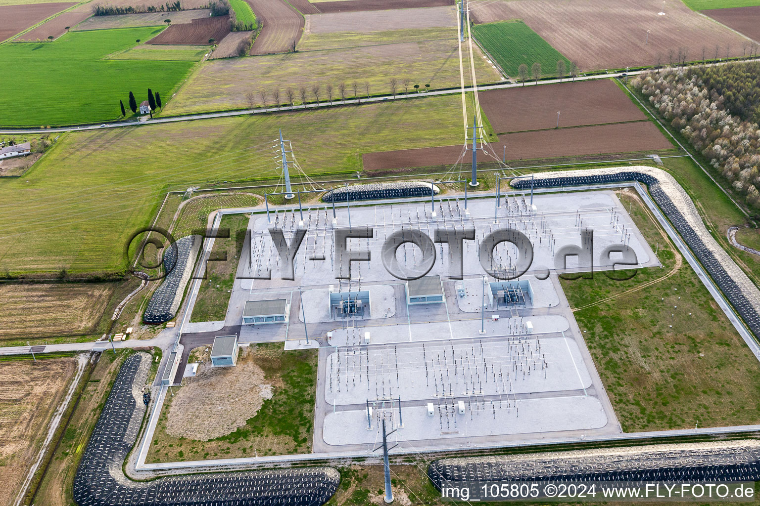 Aerial view of Persereano in the state Friuli Venezia Giulia, Italy