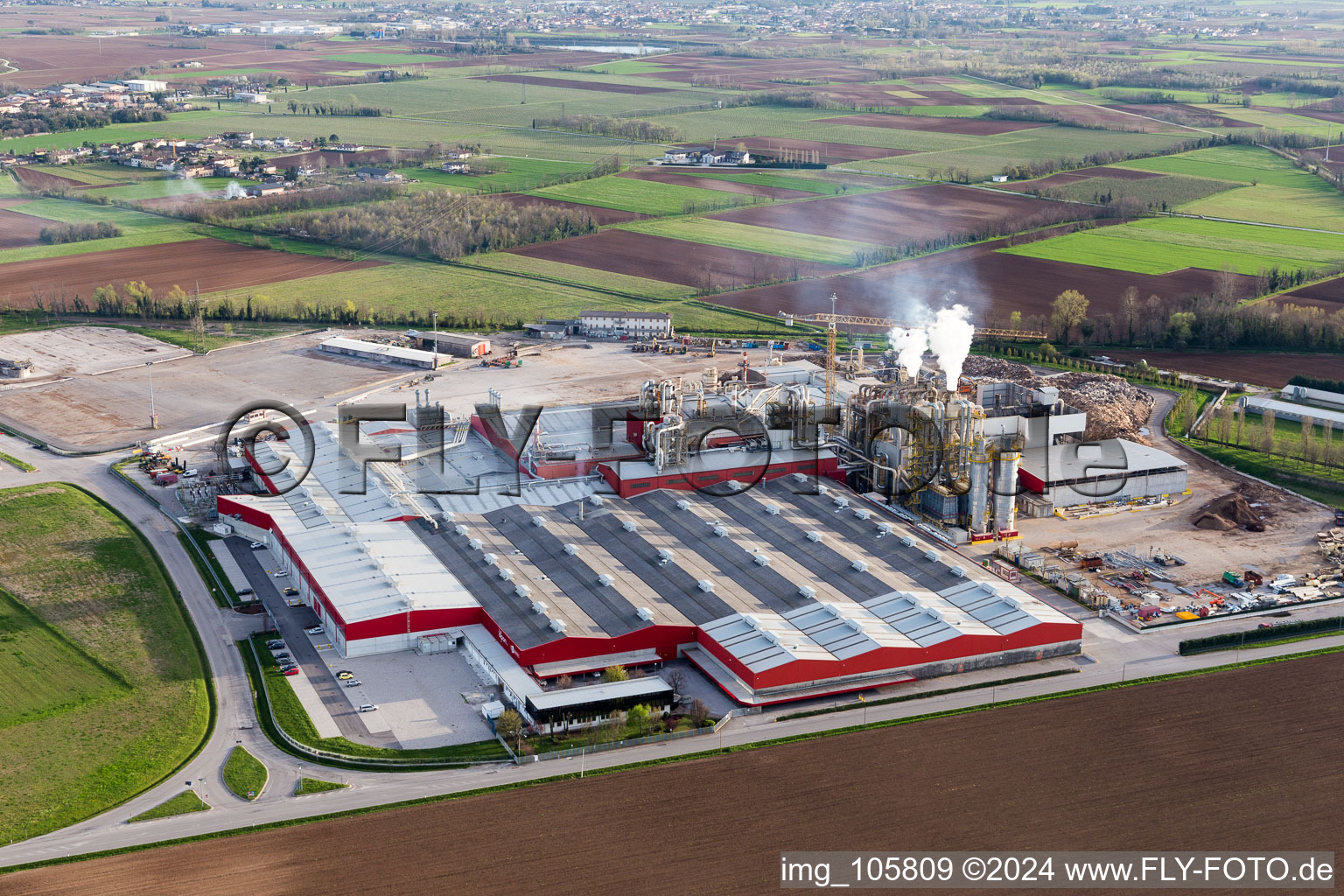 Aerial view of Bicinicco in the state Udine, Italy