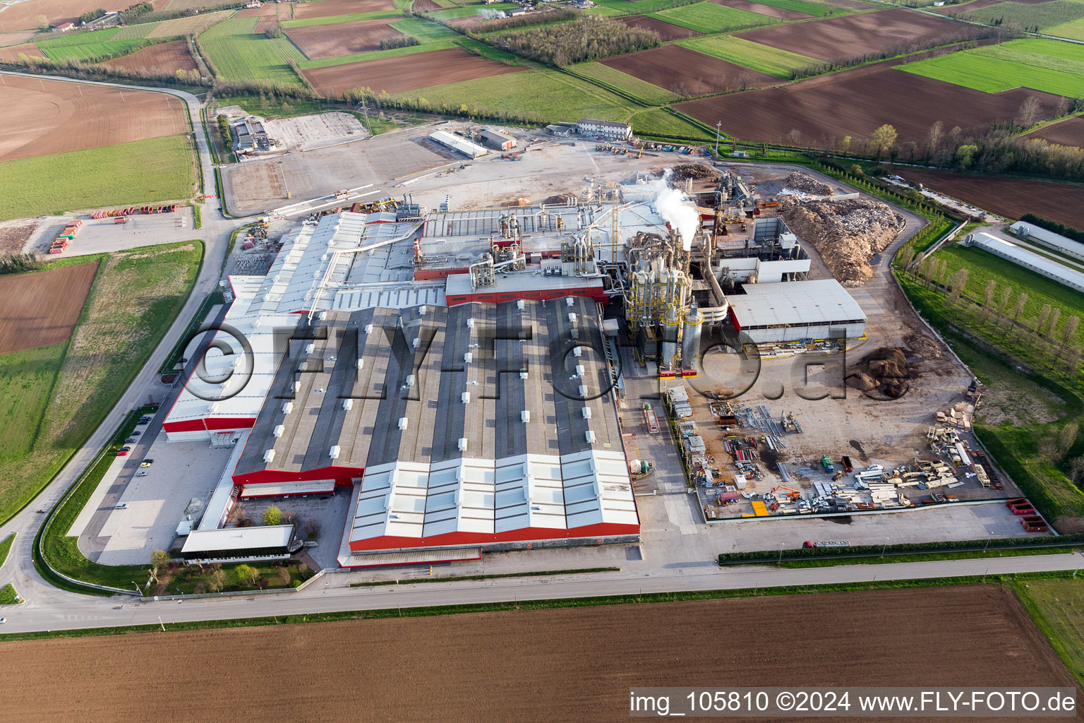 Building and production halls on the premises of Bipan S.p.A. Bodenbelaege in Bicinicco in Friuli-Venezia Giulia, Italy