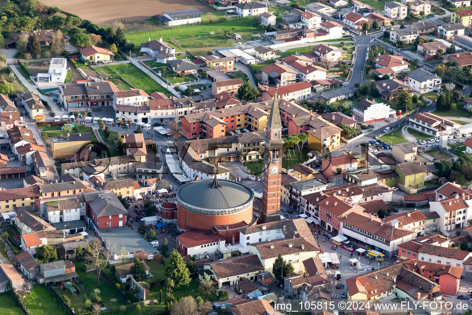 Aerial view of Monte Santo-Stradalta in the state Friuli Venezia Giulia, Italy