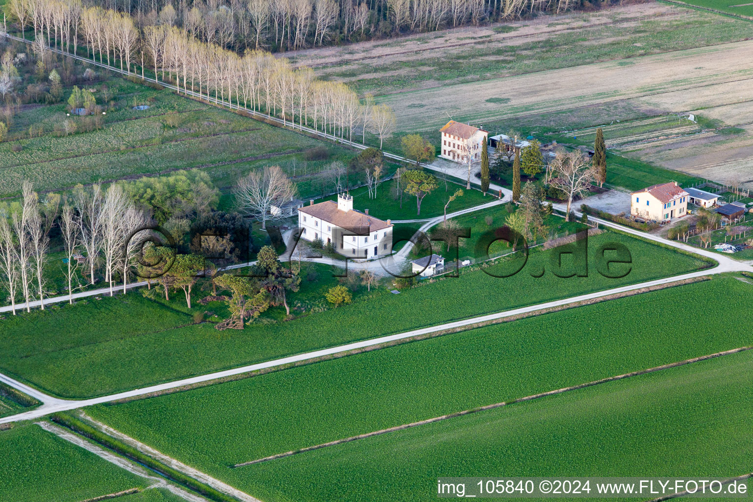 Aerial view of Palazzolo dello Stella in the state Friuli Venezia Giulia, Italy