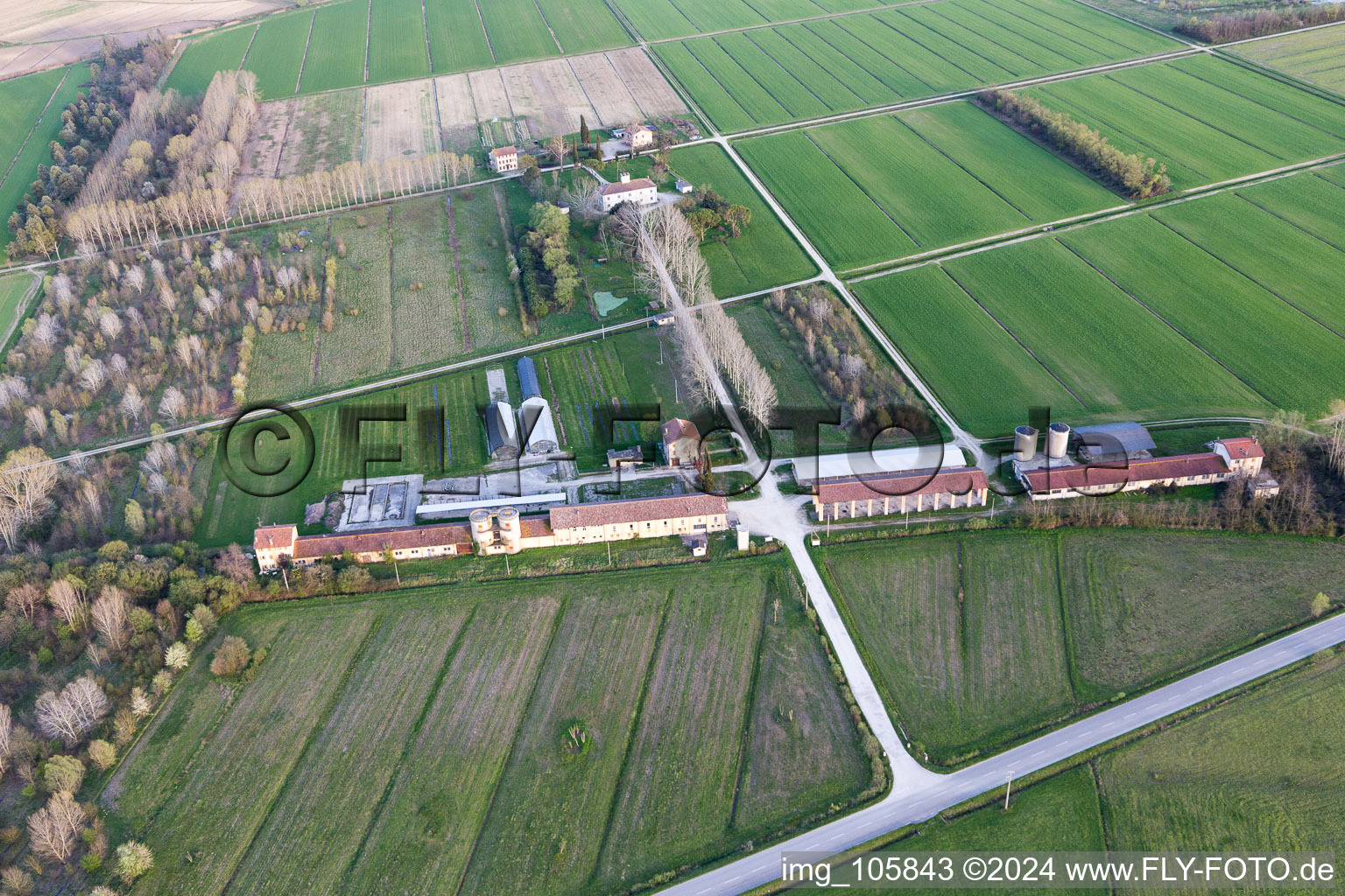 Oblique view of Palazzolo dello Stella in the state Friuli Venezia Giulia, Italy