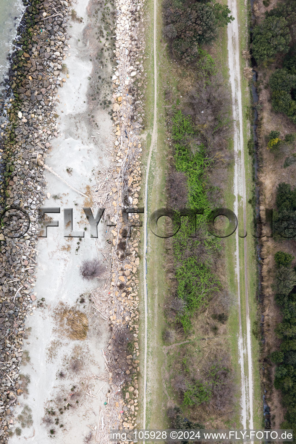 Bird's eye view of Borgo Manara in the state Emilia Romagna, Italy