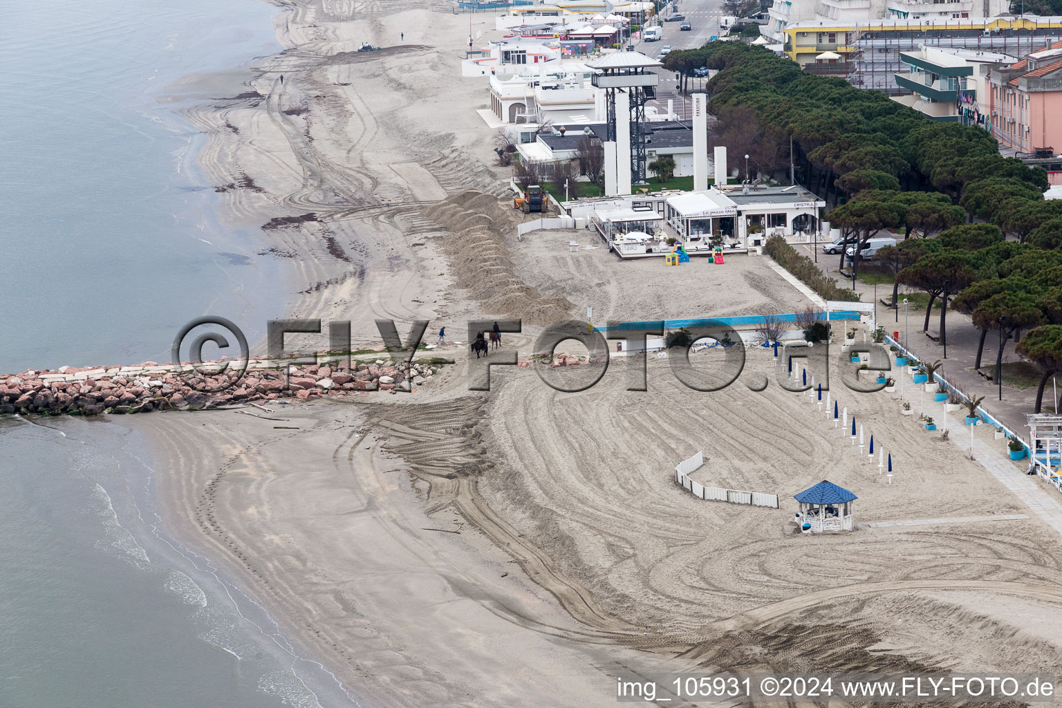 Aerial photograpy of Lido delle Nazioni in the state Emilia Romagna, Italy