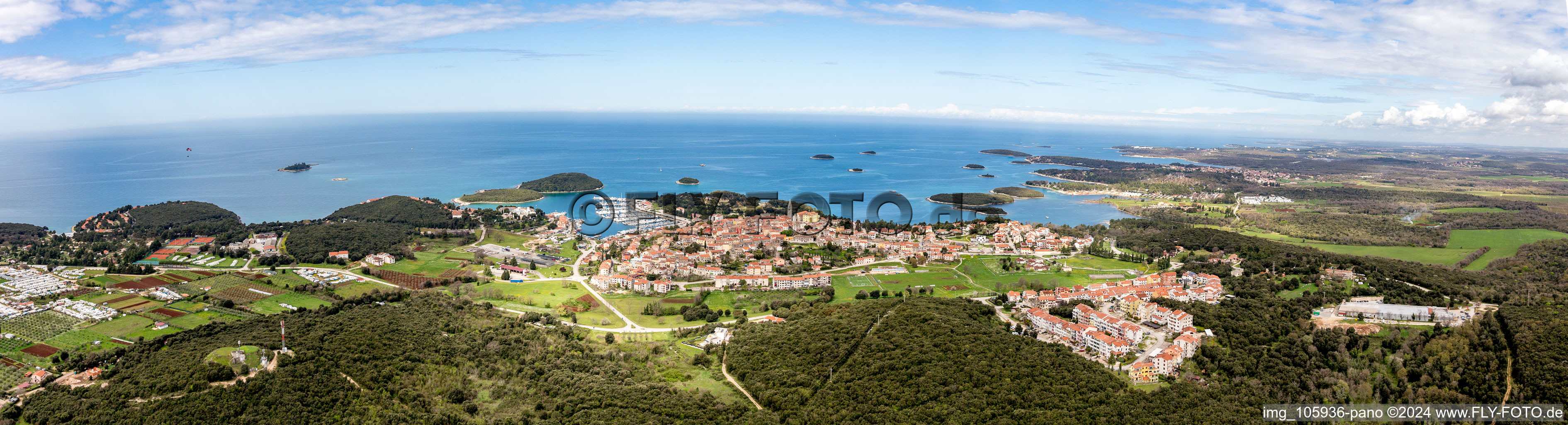 Panorama in Vrsar in the state Gespanschaft Istrien, Croatia