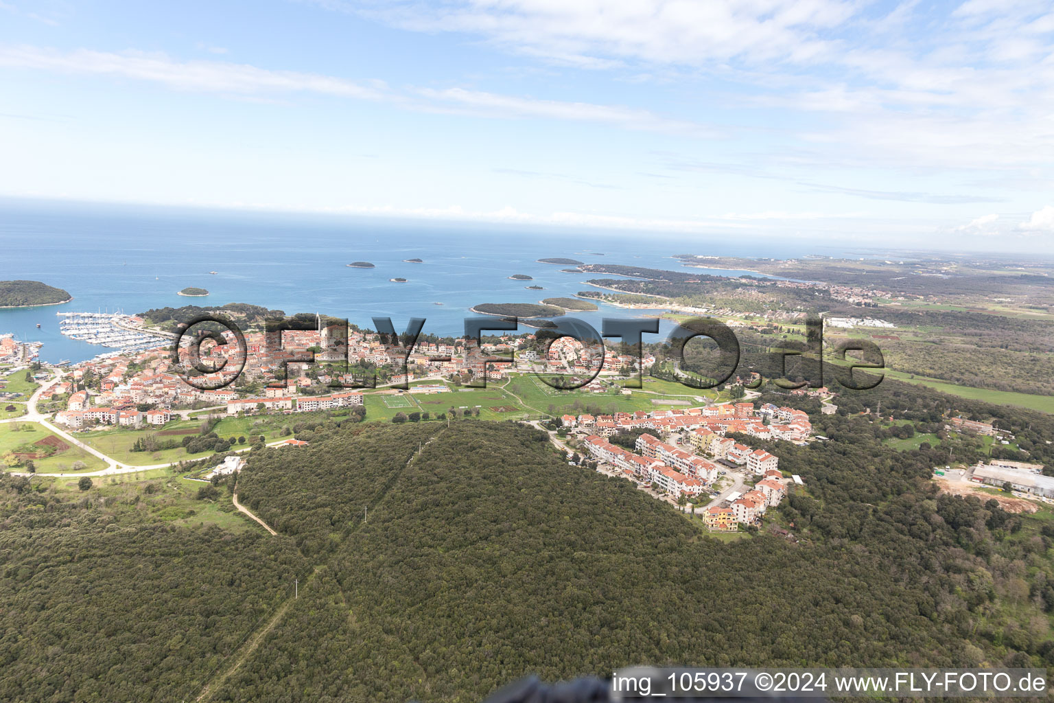 Aerial photograpy of Vrsar in the state Gespanschaft Istrien, Croatia