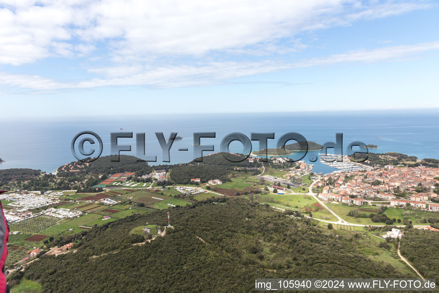 Vrsar in the state Gespanschaft Istrien, Croatia from above