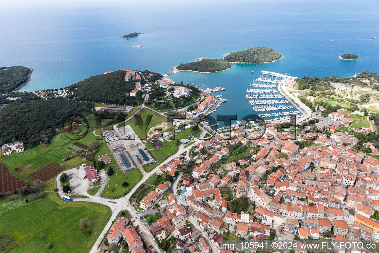 Vrsar in the state Gespanschaft Istrien, Croatia out of the air