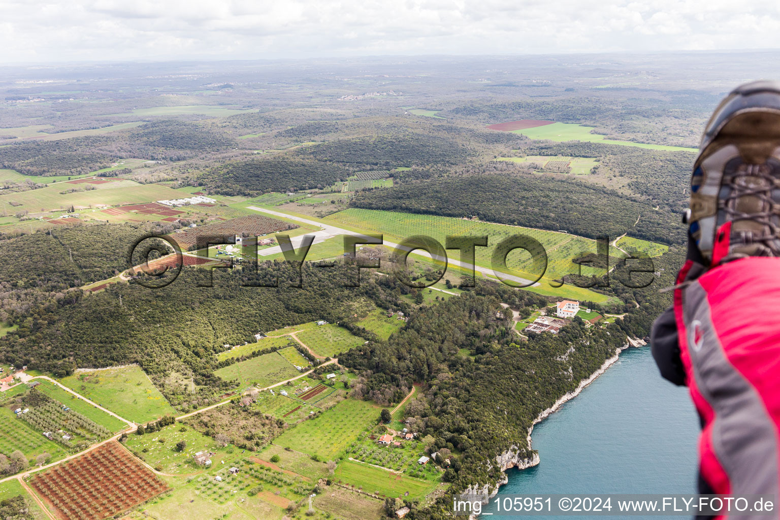 Drone recording of Vrsar in the state Gespanschaft Istrien, Croatia