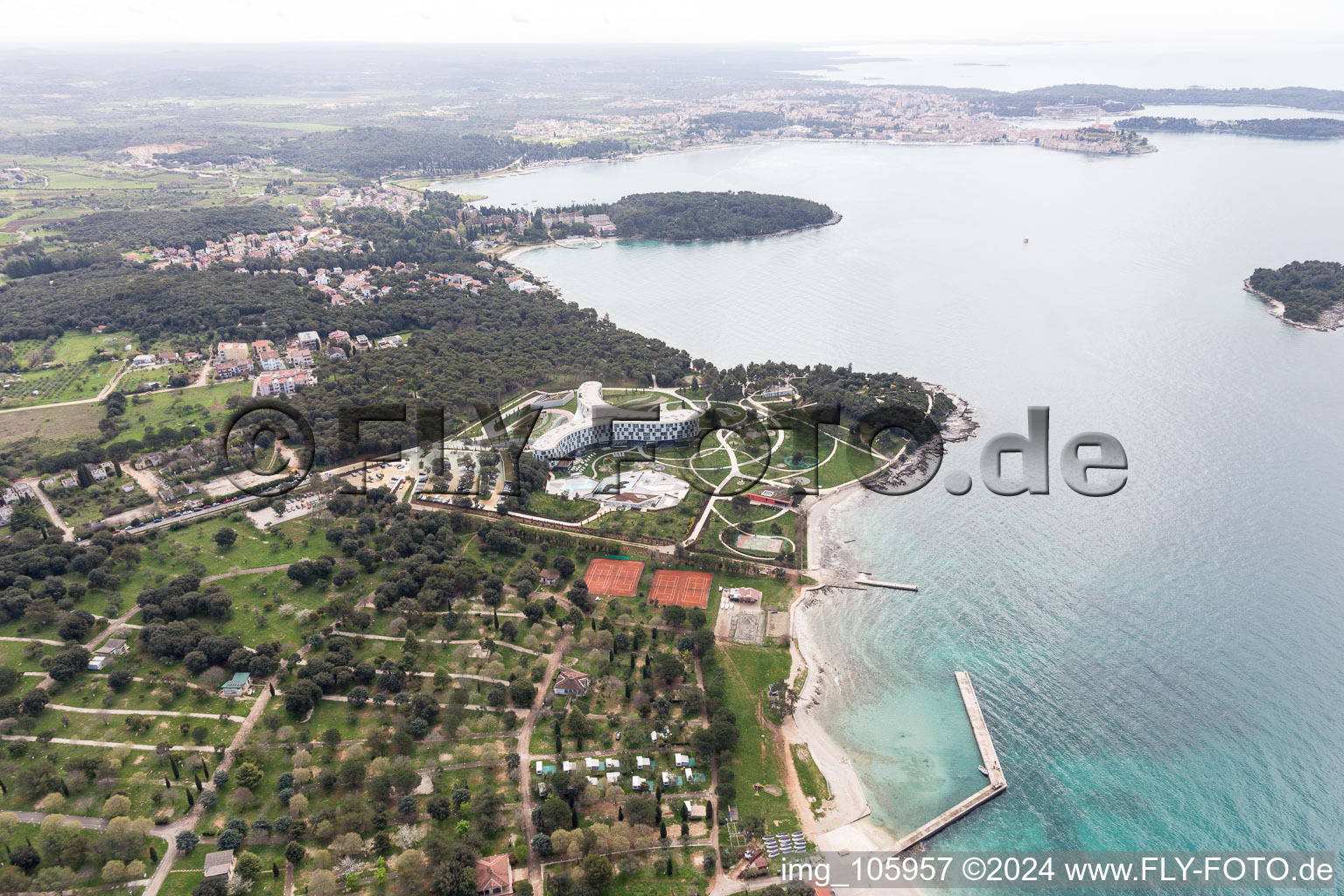 Aerial view of Rovinj in the state Gespanschaft Istrien, Croatia