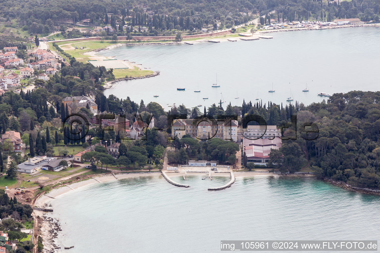 Rovinj in the state Gespanschaft Istrien, Croatia from above