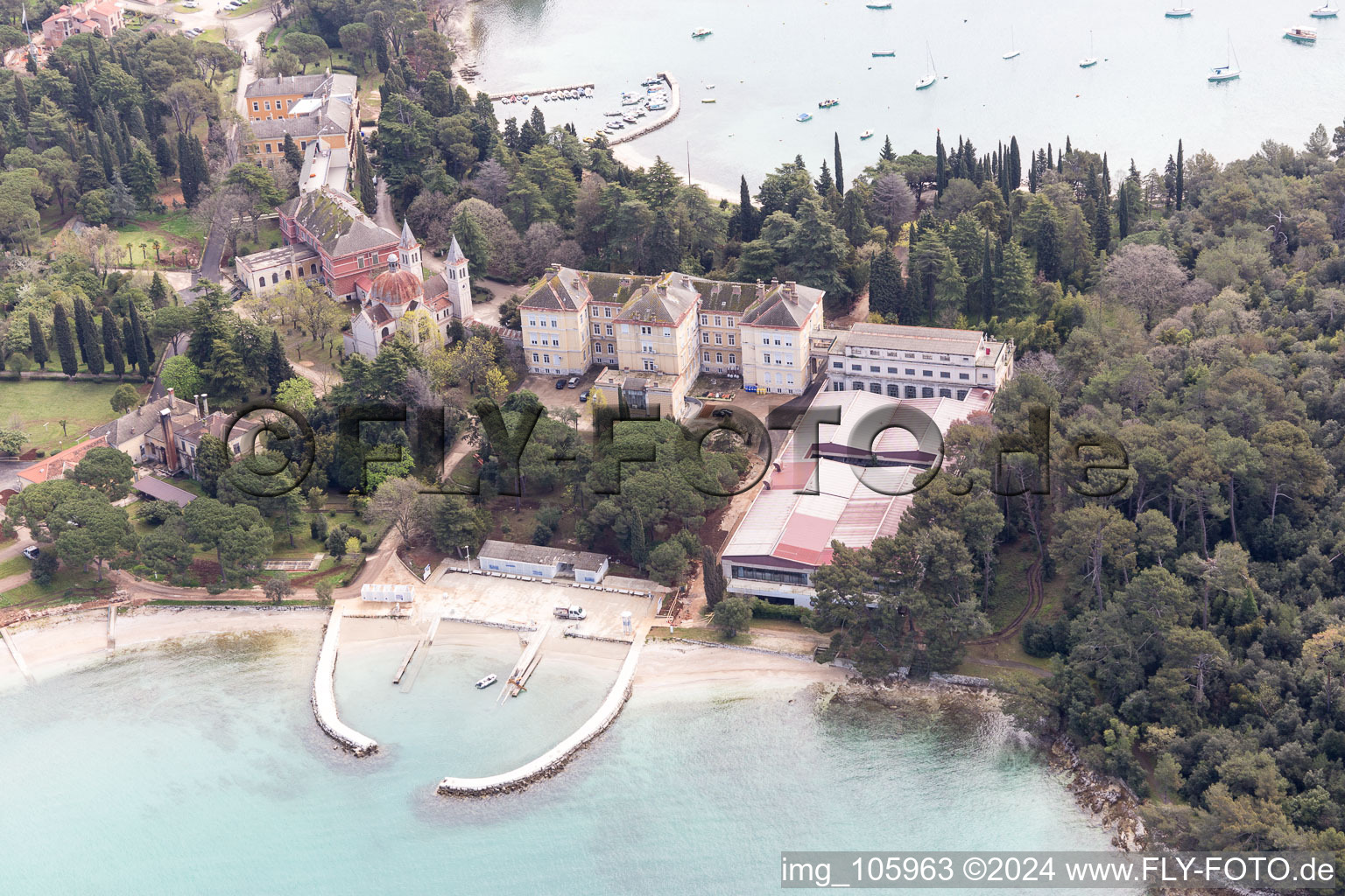 Rovinj in the state Gespanschaft Istrien, Croatia seen from above