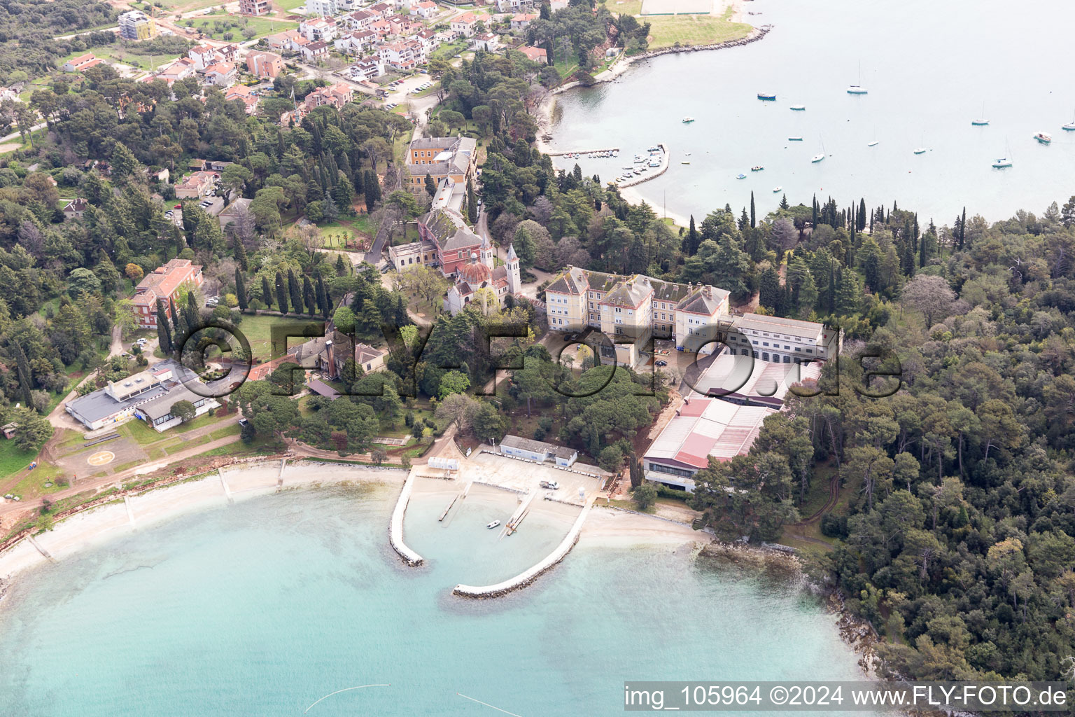 Rovinj in the state Gespanschaft Istrien, Croatia from the plane