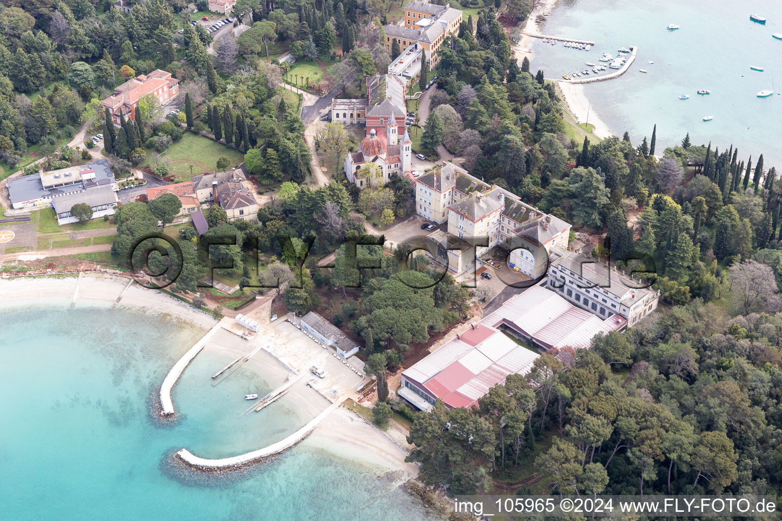 Bird's eye view of Rovinj in the state Gespanschaft Istrien, Croatia