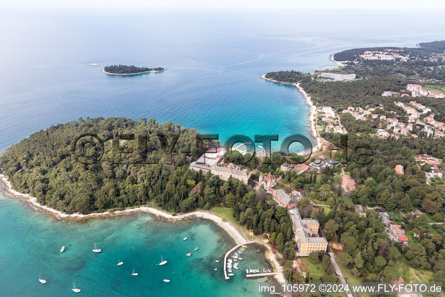 Rovinj in the state Gespanschaft Istrien, Croatia from a drone