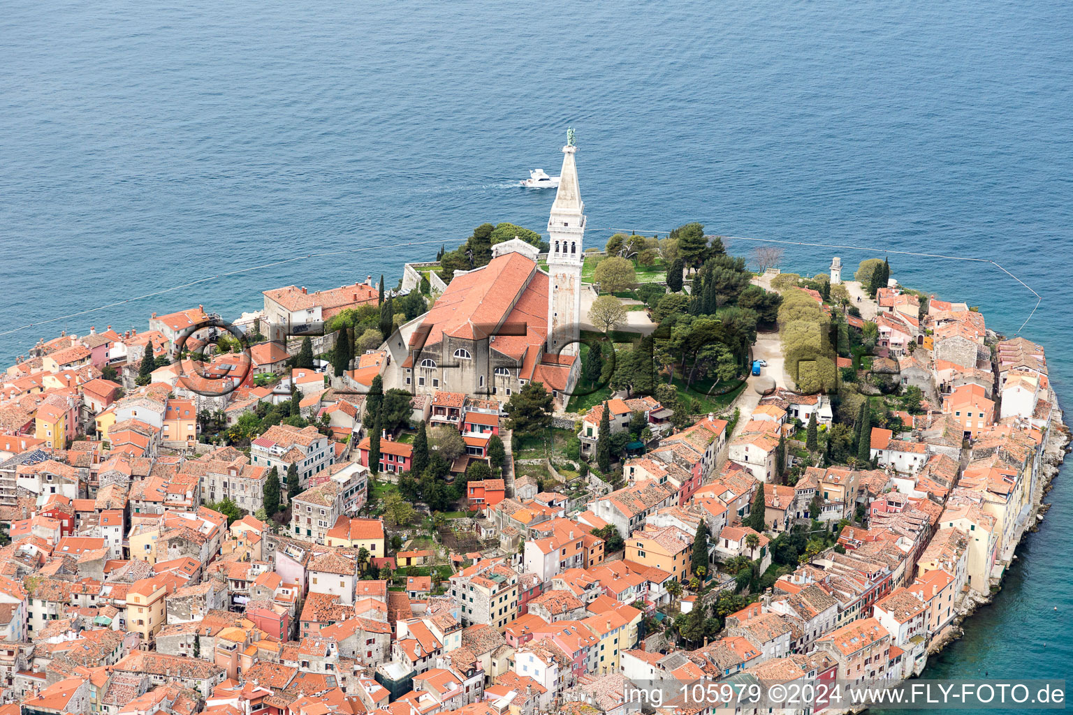 Rovinj in the state Gespanschaft Istrien, Croatia from above