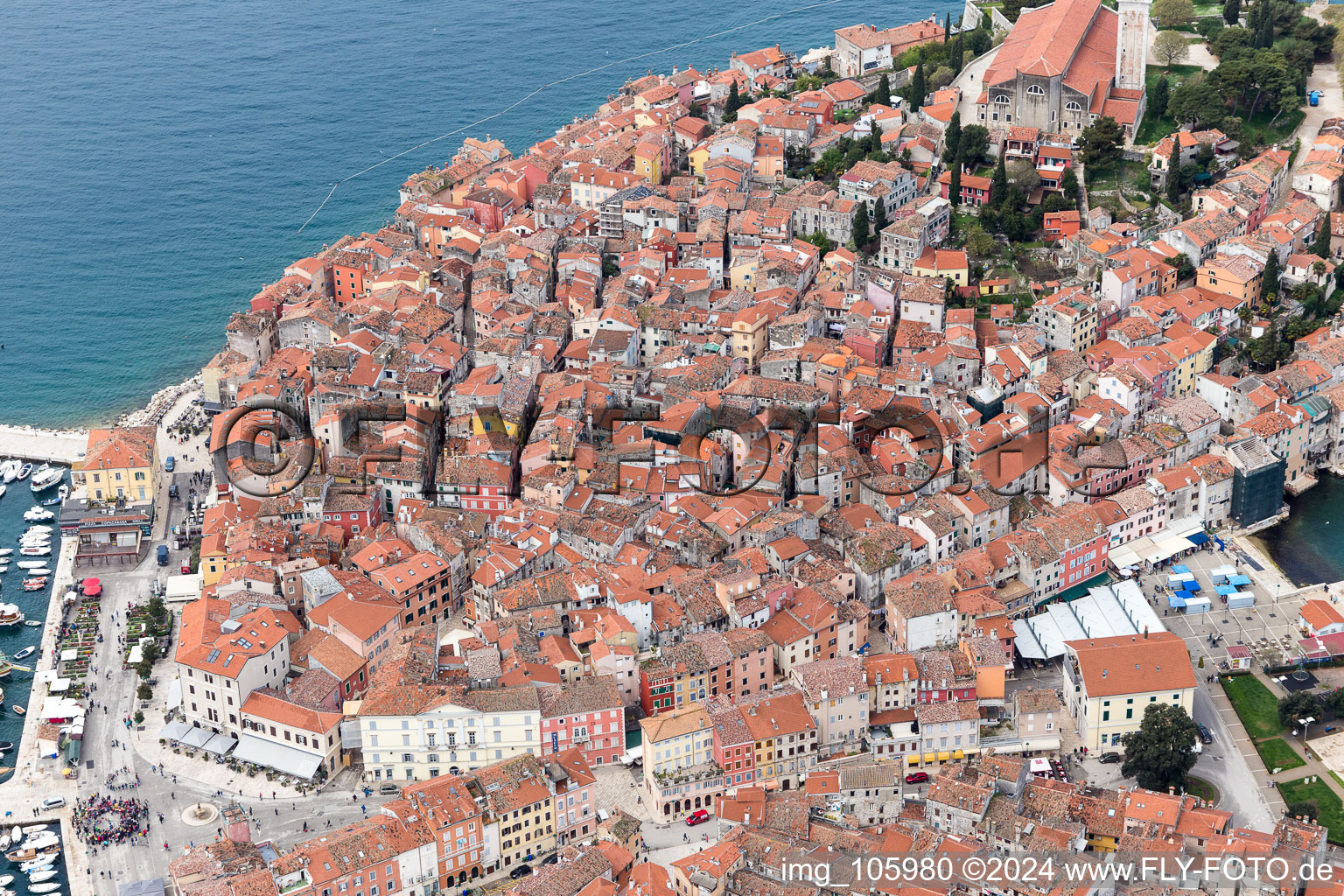 Rovinj in the state Gespanschaft Istrien, Croatia out of the air