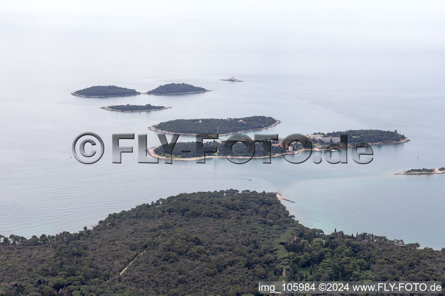 Bird's eye view of Rovinj in the state Gespanschaft Istrien, Croatia